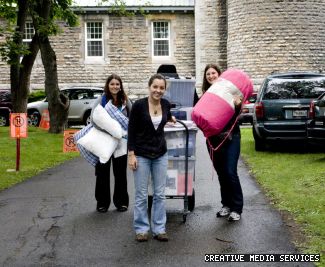The parking lot of the Grey Nuns Residence was full of cars from Ontario and New England as students trucked in their belongings in last weekend.